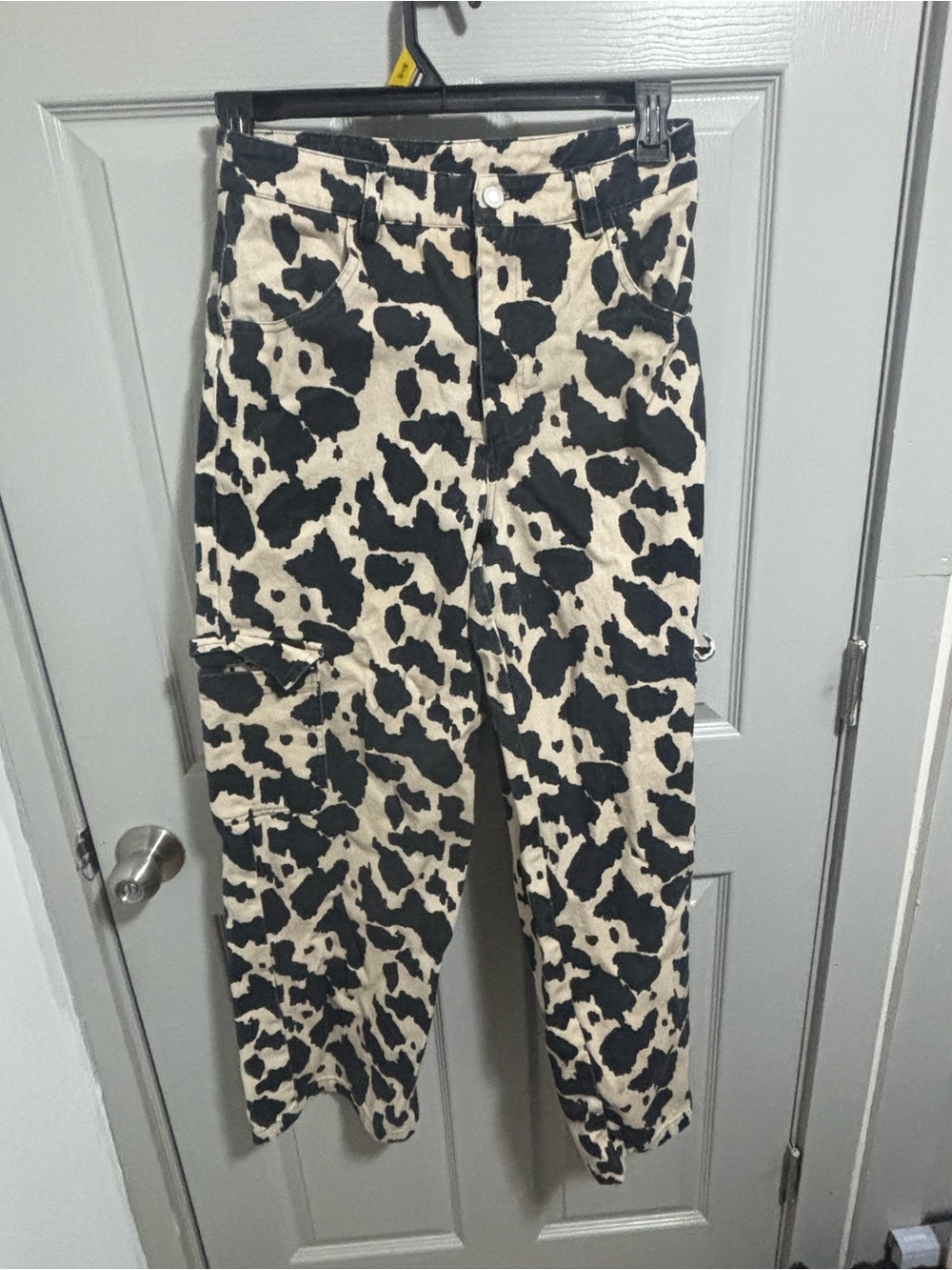 SHEIN Black and Khaki Cow Print Jeans